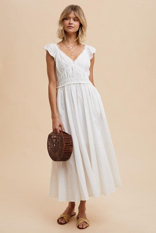 Flutter White Maxi Dress
