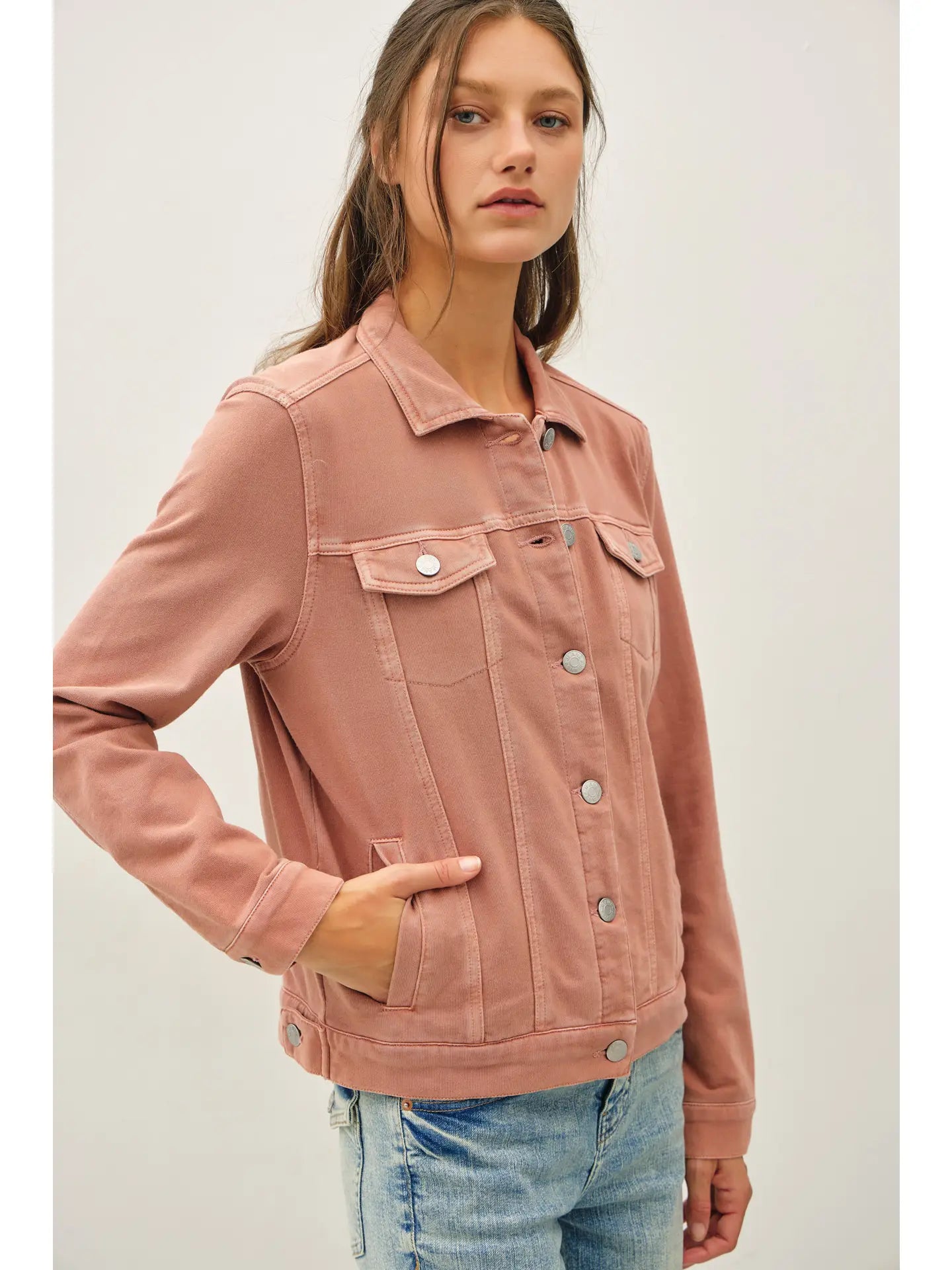 Terracotta Cotton Fleece Jacket