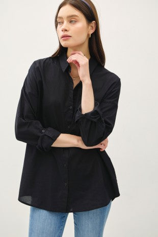Midnight Oversized Button Shirt