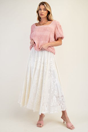Alabaster Burnout Maxi Skirt