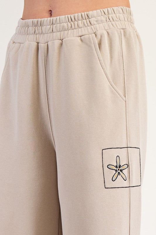 Detail Mineral Washed Terry Knit Pants