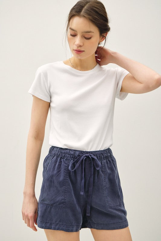 Tencel Drawstring Shorts
