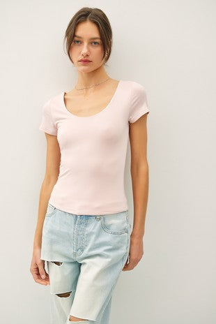 Double Lined Scoop Neck Top