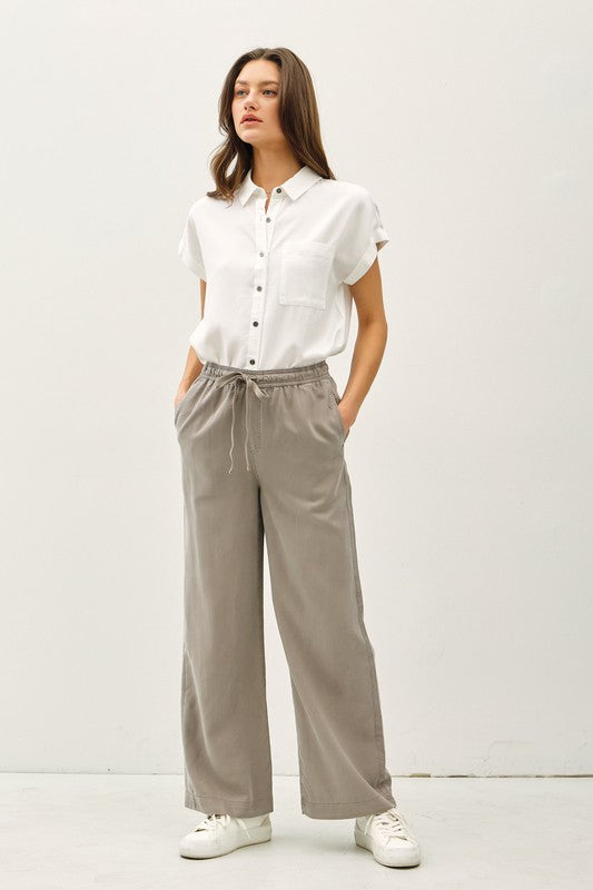 TENCEL WIDE LEG PANTS