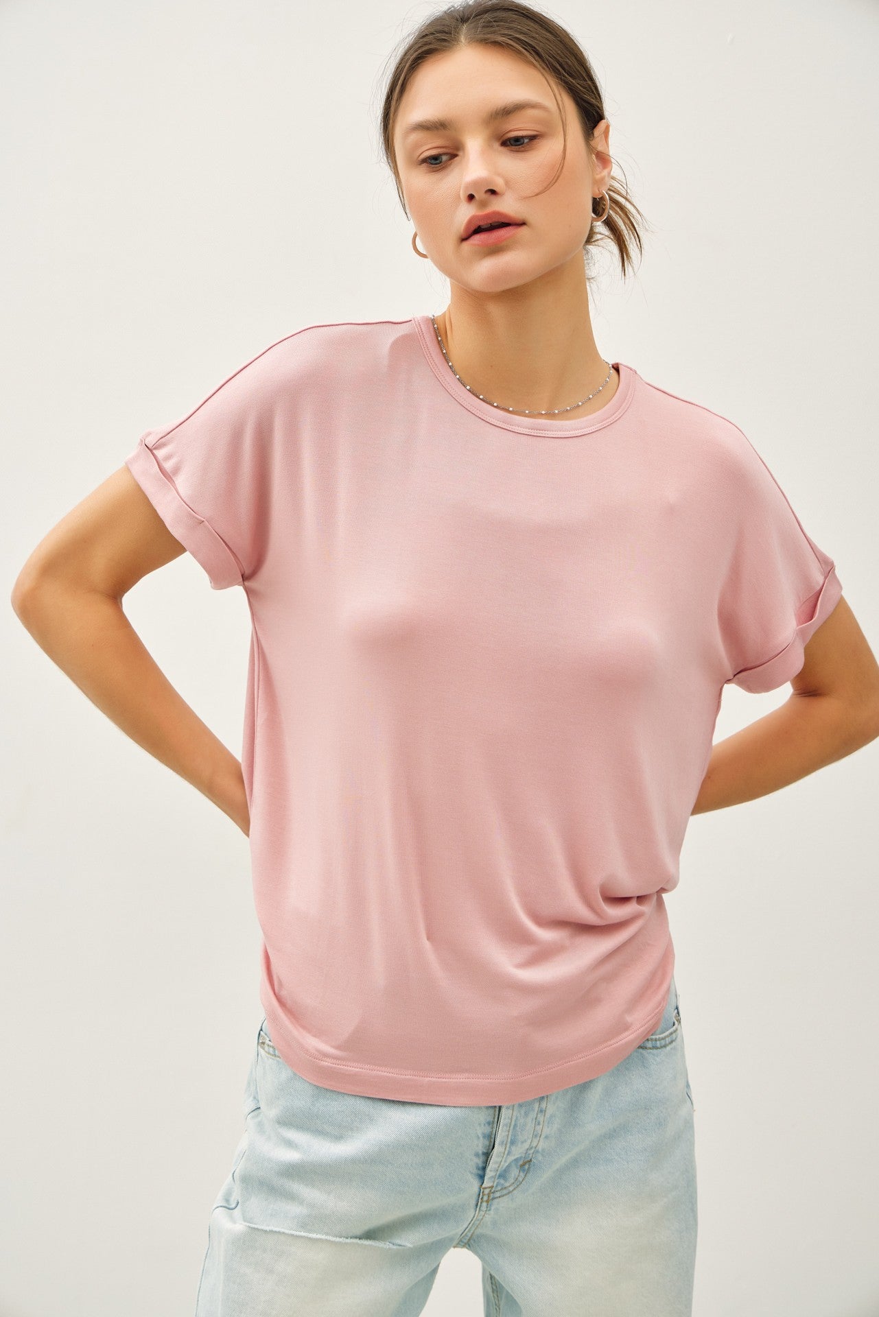 Basic Cuffed Modal Tee