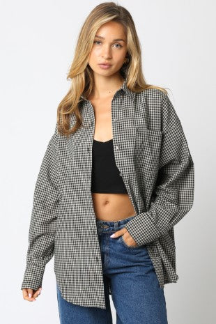 Checkered Button Down Shacket