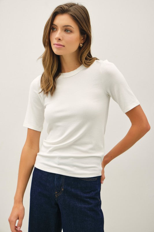 White Basic SS Top