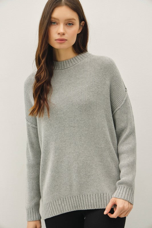 Gray Oversize Pullover Sweater