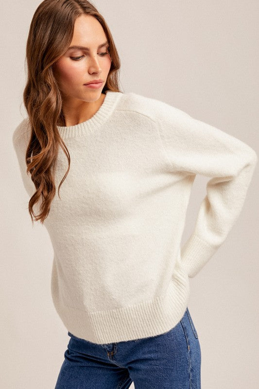 White Relaxed Throw Over Sweater