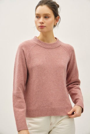Rose Wool Blend Crewneck Sweater
