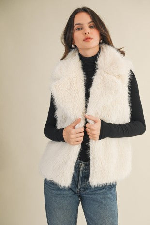 Ivory Faux Fur Vest