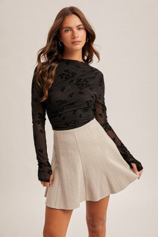 Fit And Flare Paneled Skirt