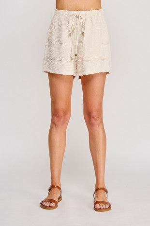 Natural Jacquard Tie Shorts