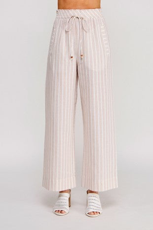 Sand Striped Wide Leg Pants