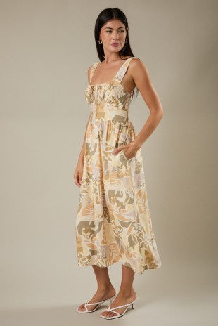 Sunset Gathered Smock Dress