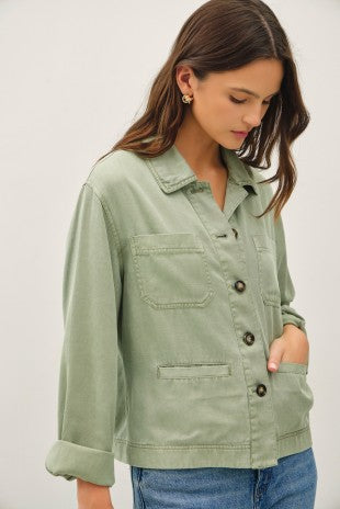 Sage Soft Blended Utility Chore Jacket