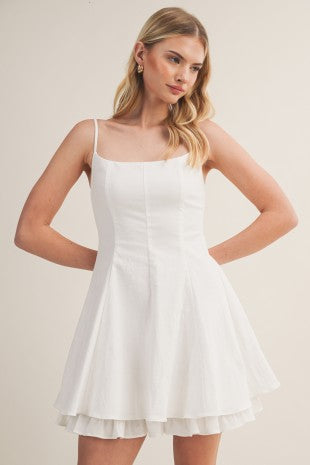 White Tiered Ruffle Mini Dress