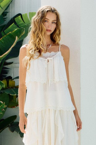 White Lace Tiered Camisole