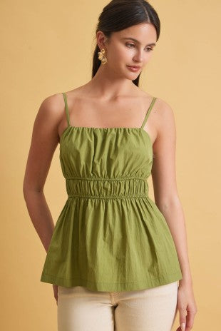 Moss Ruched Cami Top