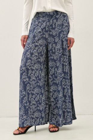 Blue Paisley Flowy Pants
