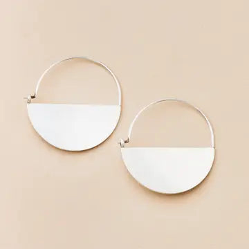 Lunar Hoop Sterling Silver Earring