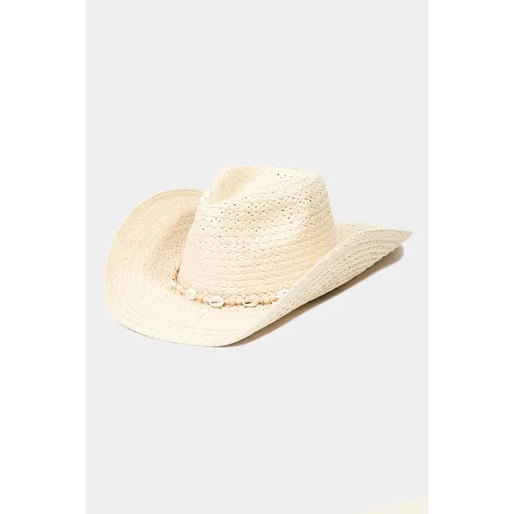 Ivory Cowrie Shell Cowboy Hat