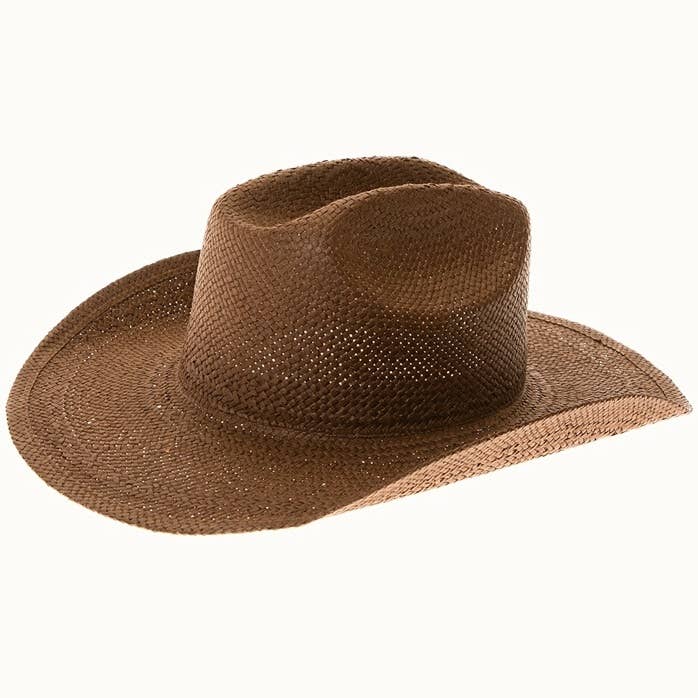 Chocolate Smooth Straw Cowboy Hat