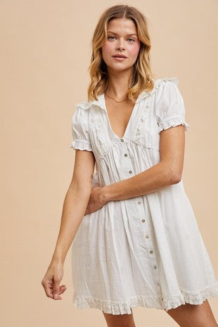 STATEMENT COLLAR MINI DRESS