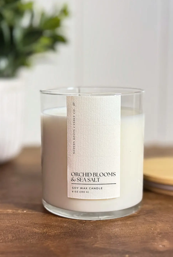 Orchid Blooms and Sea Salt Candle