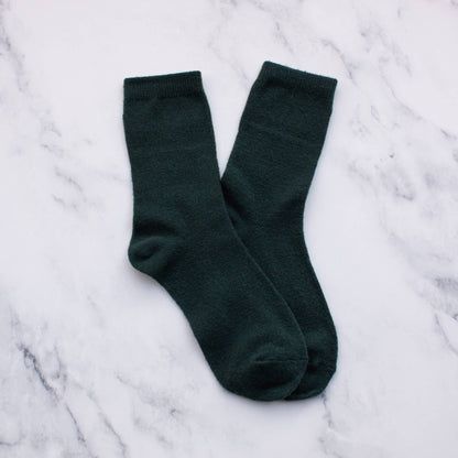 Solid Wool Cashmere Blend Socks