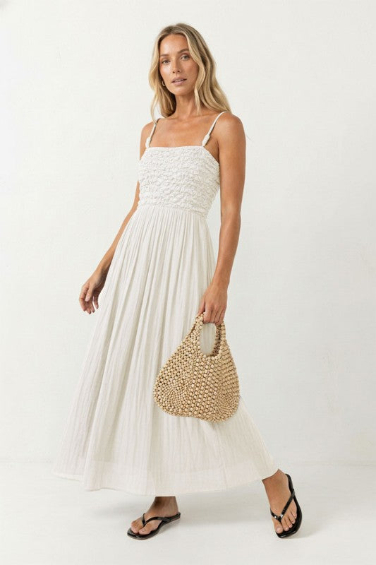Natural Cord Strap Maxi Dress