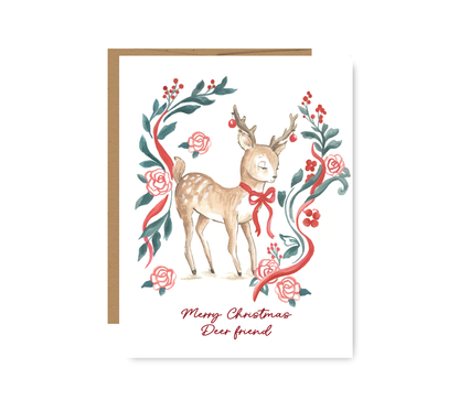 Holiday Reindeer Greeting card | Vintage Christmas