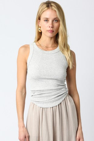 Ribbed Fitted Scoop Tank