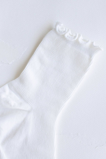 Cotton Blend Ruffle Socks