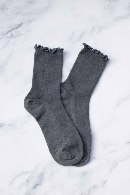 Cotton Blend Ruffle Socks
