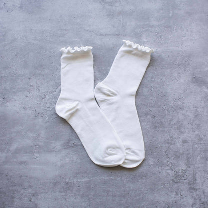 Cotton Blend Ruffle Socks