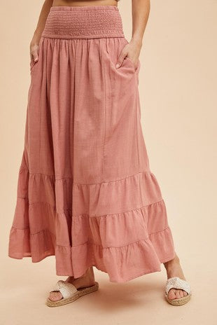 Rose Smocked Ruffled Skirt