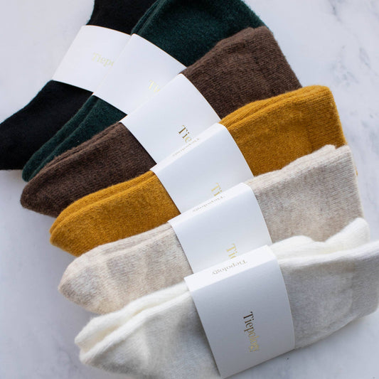 Solid Wool Cashmere Blend Socks