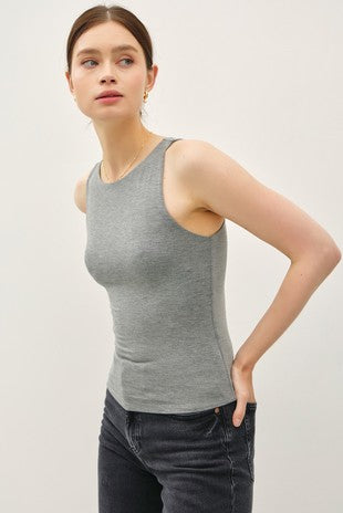Charcoal Classic Boat Neck Tank