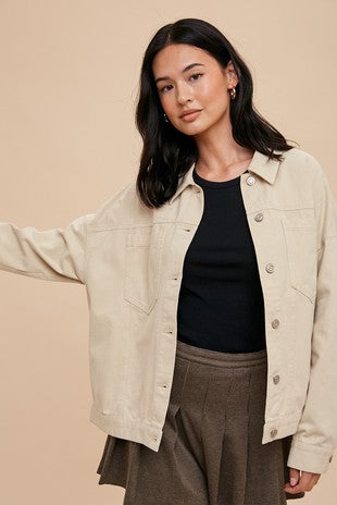 GARMENT WASHED LIGHTWEIGHT SHACKET