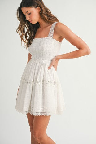 Eyelet Mini Dress