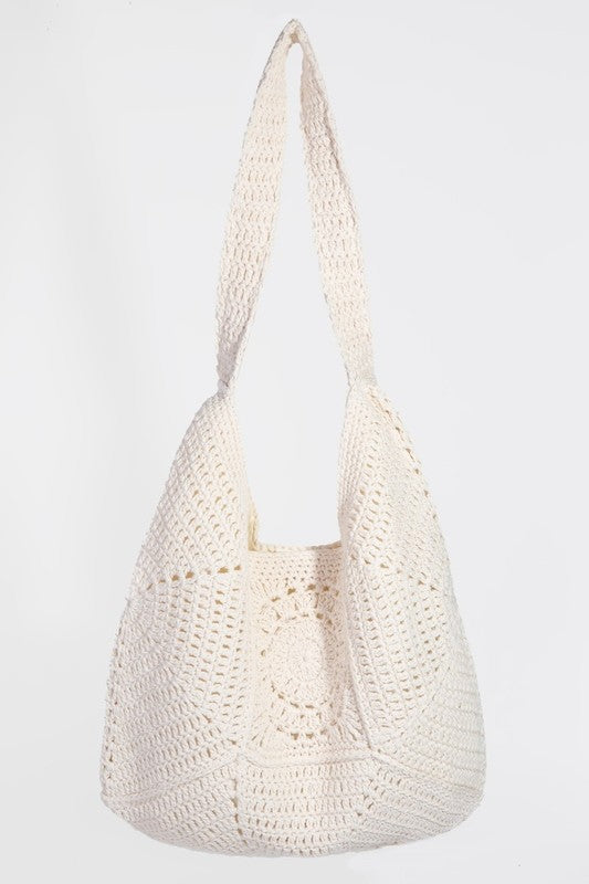 Ivory Crochet Shoulder Bag