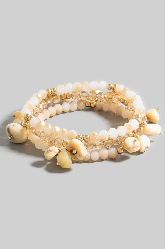 Glass Stone Layered Bracelet
