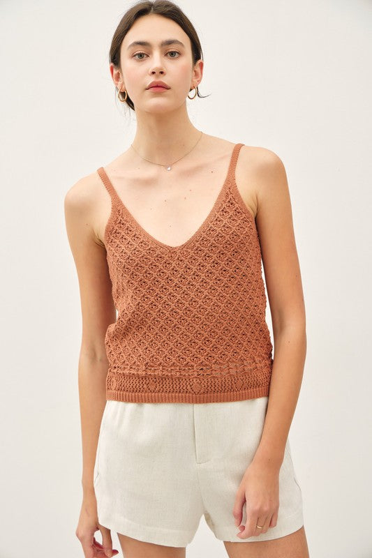 Crochet V-neck Tank