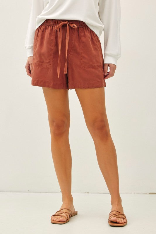 Rust Pull On Tencel Short