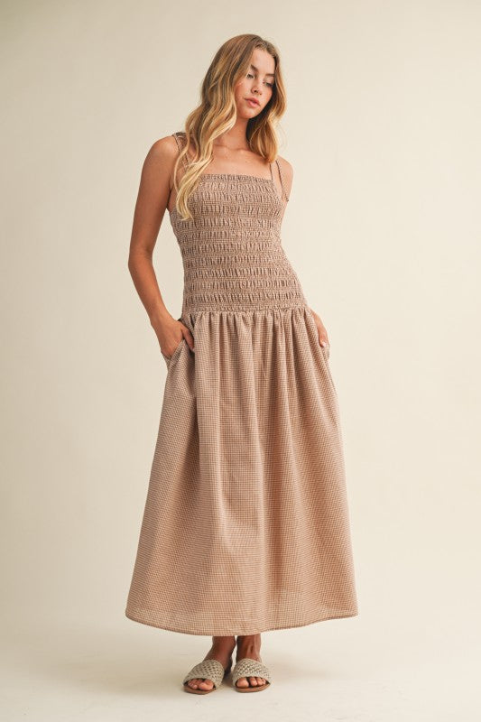 Gingham Smocked Bodice Dress