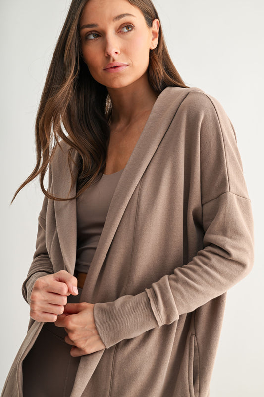 Mocha Light Hoodie Cardigan
