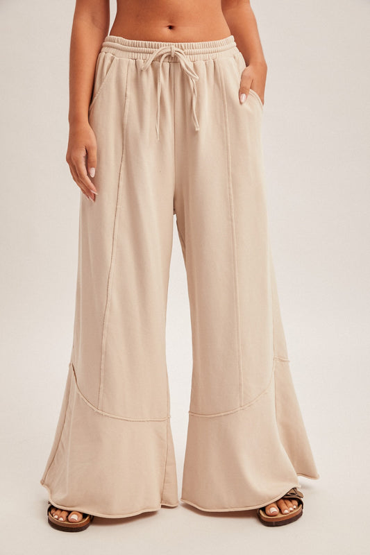 Sage Ruffled Bottom Terry Pants
