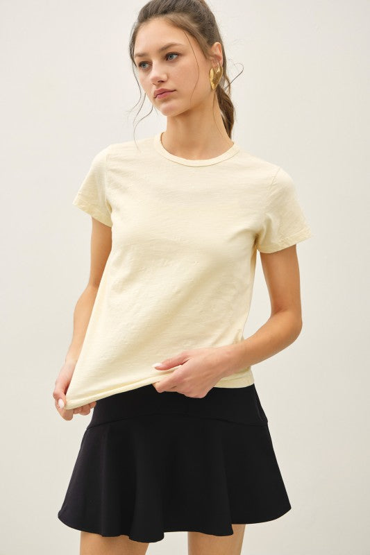 Yellow Dyed Cotton Slub Tee
