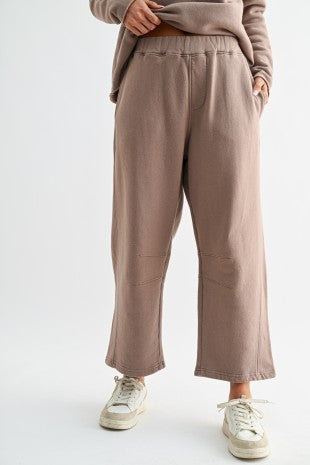 Taupe Cotton Barrel Lounge Pants
